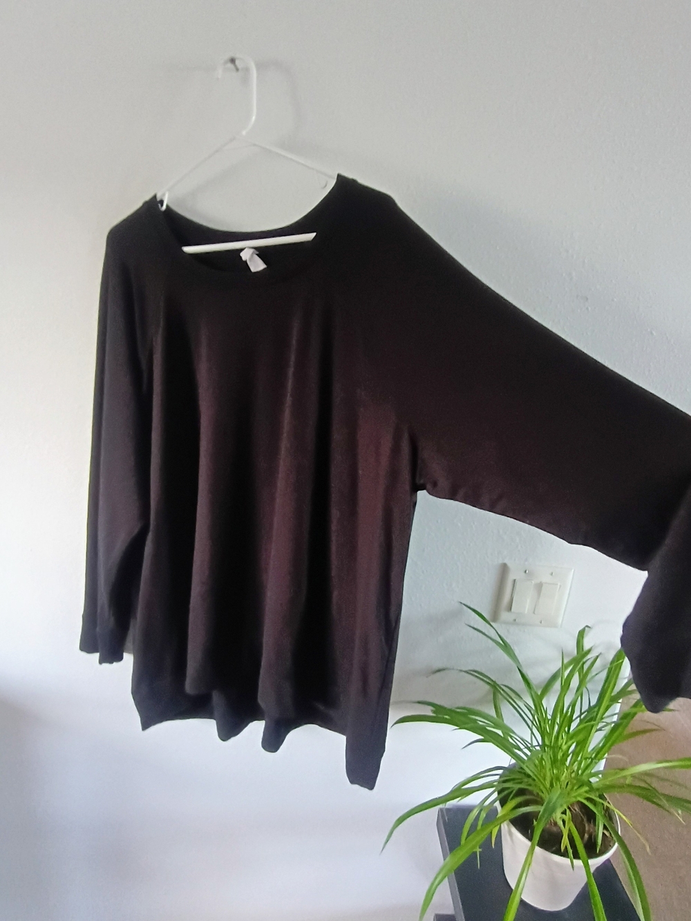LIVI Lane Bryant Black Long Sleeve Tunic Knit Stretch Top Plus Size 26/28